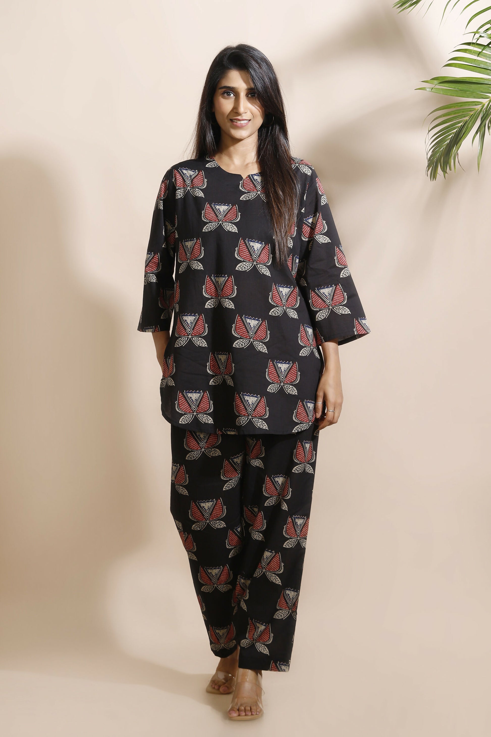 Breathables Abstract Black Cotton Co-Ord Set - Dista