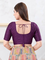 Thumbnail for Joban Fashion Wine Dupion Silk Elbow Sleeveless Front Open Blouse