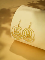 Thumbnail for Nuyug 18k Triple Pearl Hoop Anti Tarnish Earrings