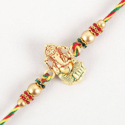 Authentic Design Ganesha Rakhi & Kaju Katli Box - Distacart