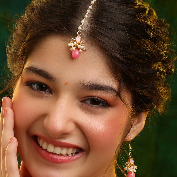 Ruby Raang Mannat Maang Tikka With Pair Of Earrings - Distacart