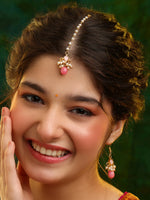 Thumbnail for Ruby Raang Mannat Maang Tikka With Pair Of Earrings - Distacart