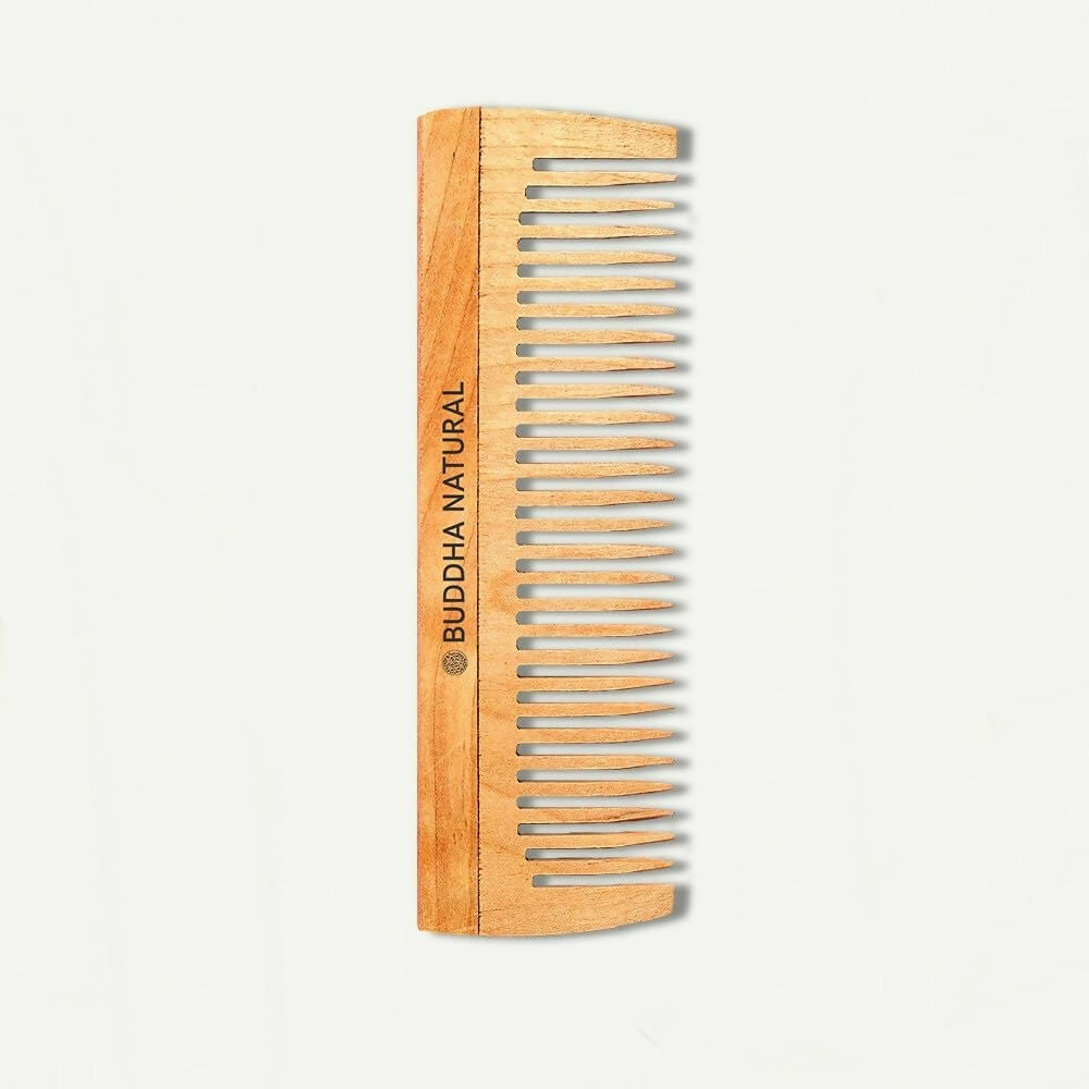 Buddha Natural Baby Wide Tooth Comb - Kacchi Neem Wood Comb - Distacart