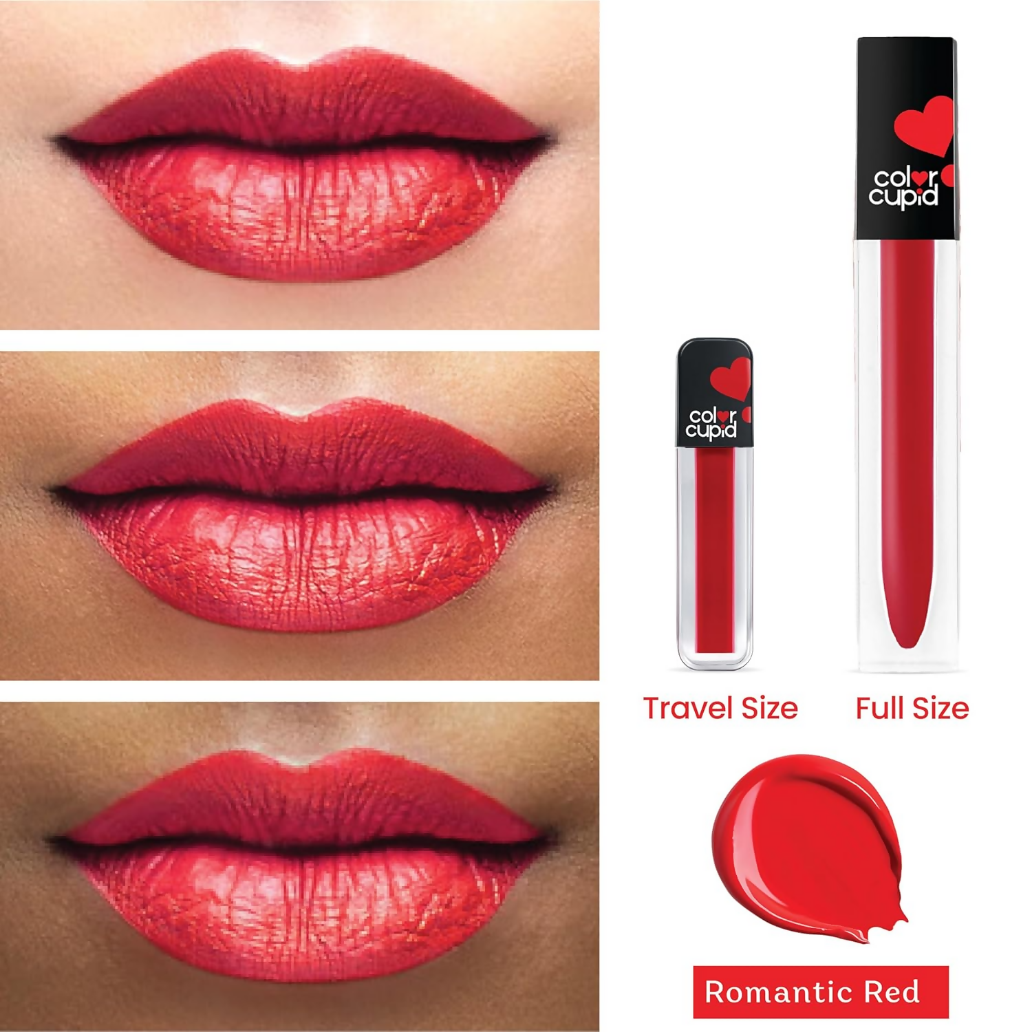 Color Cupid Matte Intense Color 18-Hour Stay Liquid Lipstick - Romantic Red - Distacart