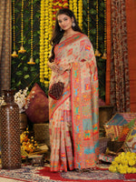 Thumbnail for Astita Linen Cotton Off White Saree