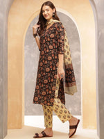 Thumbnail for Anouk Women Ethnic Motifs Printed Regular Pure Cotton Kurta with Trousers & With Dupatta