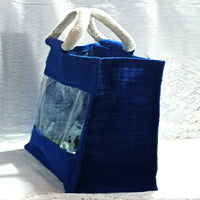 Thumbnail for Jute Blue Transpaent Bags Simple, Casual & Very Handy - Distacart