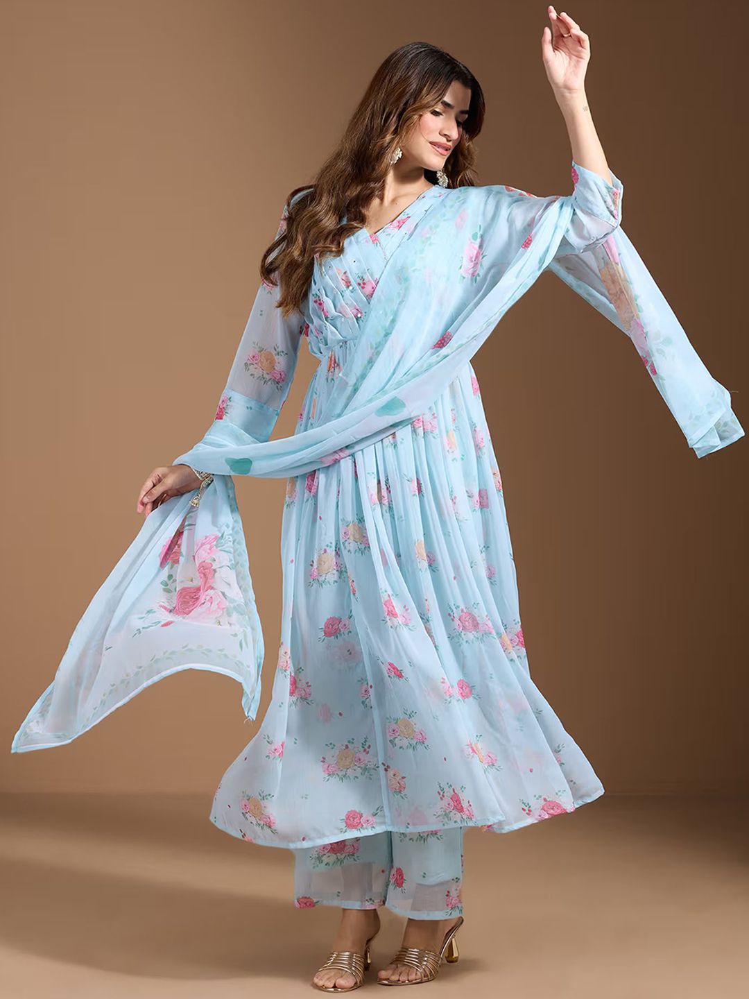 Ode by House of Pataudi Women Floral Printed Regular Kurta with Trousers & With Dupatta - Distacart
