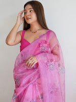 Thumbnail for Anouk Floral Printed Organza Saree