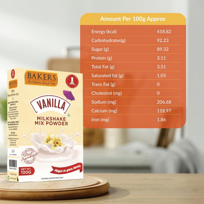 BAKERS Milk Shake Mix Powder - Vanilla Flavor - Dista