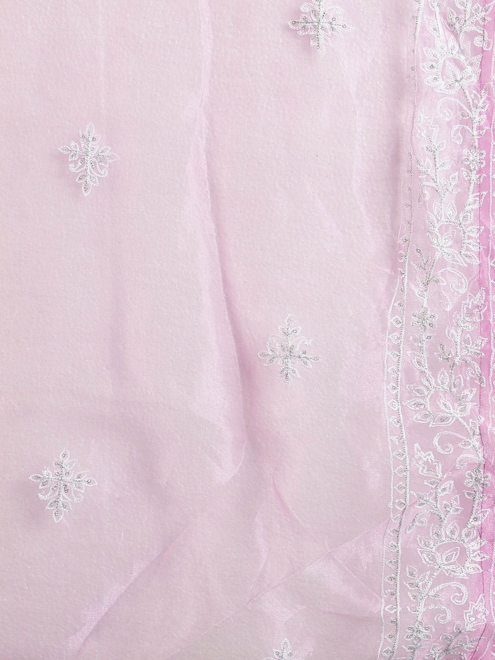 Sangria Embroidered Pure Cotton Round- Neck Kurta & Trousers With Dupatta - Distacart