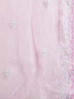 Thumbnail for Sangria Embroidered Pure Cotton Round- Neck Kurta & Trousers With Dupatta - Distacart