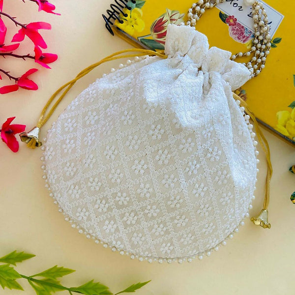 Joban Fashion Potli Bags - White