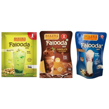 BAKERS Falooda Mix Powder - Chocolate, Pista, Vanilla - Dista