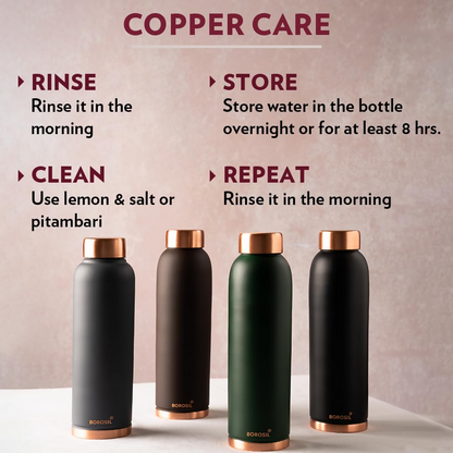 Borosil Colour Copper bottle - Brown - Dista
