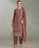 KC Peach Pakistani Straight Suit For Women Chiffon - Dista