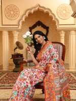 Thumbnail for Astita Linen Cotton(Woven Work) Multicolour Saree