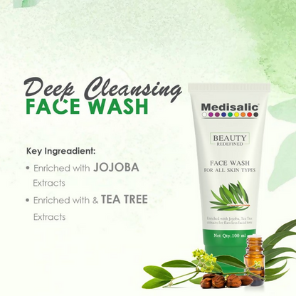 Torque's Medisalic Face Wash Enriched With Jojoba And Tea Tree Extracts For All Skin Types - Distacart