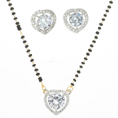 AanyaCentric Gold-plated Mangalsutra Pendant Earring Set & Silver Plated Anklet - Distacart