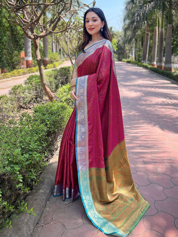 Mitera Ethnic Motifs Woven Design Saree - Distacart
