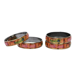 Afast Designer Fancy Party Bangle/ Kada Set, Multicolor, Glass, Pack Of 4 - Distacart