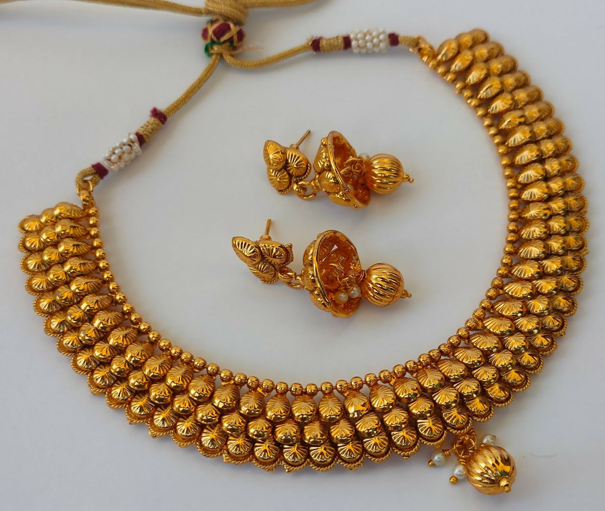 Designer Metallic Necklace Set - Distacart