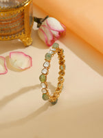 Thumbnail for Ruby Raang 22k Gold Polished Kundan Bangle