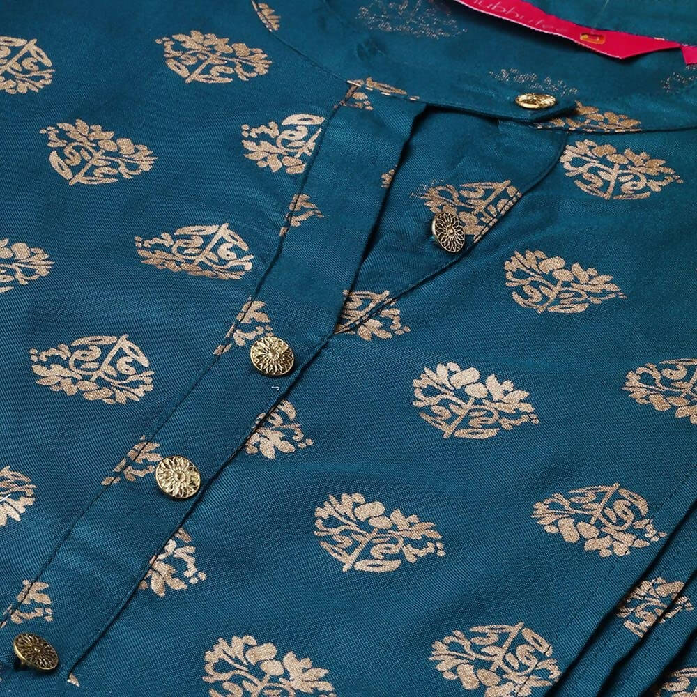 Anubhutee Women's Rayon Regular A-Line Teal Color Kurta - Distacart