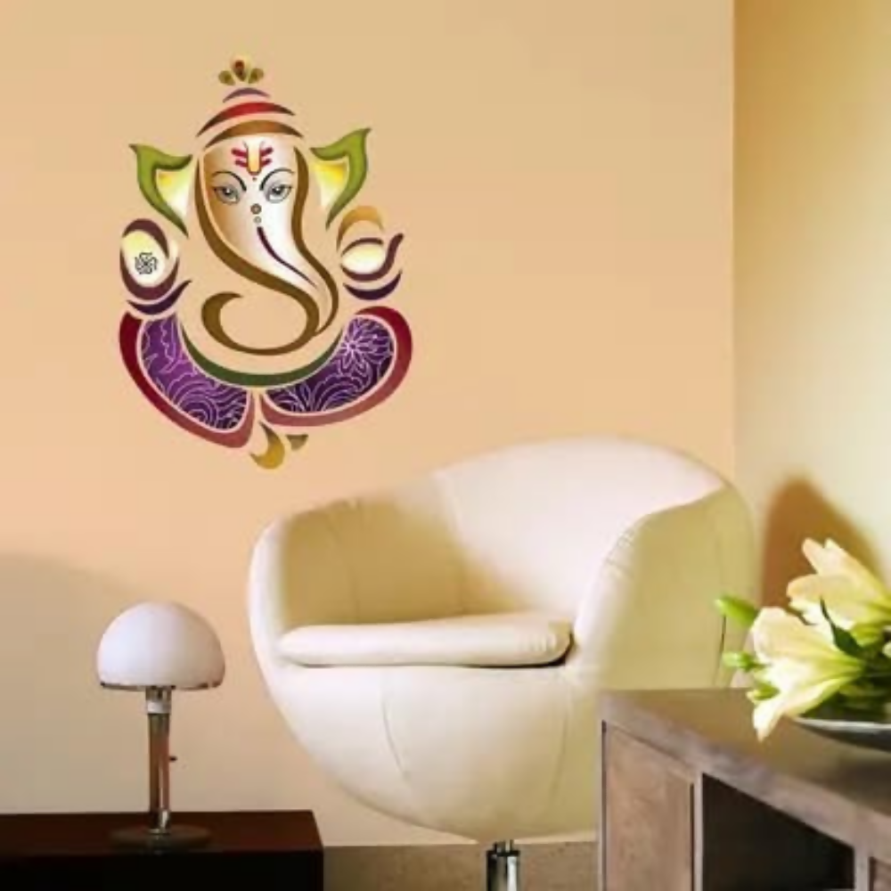 Rangoli White Glossy Vinyl Wall Sticker Premium Self-Adhesive Waterproof Decorative Wall Decal - Dista
