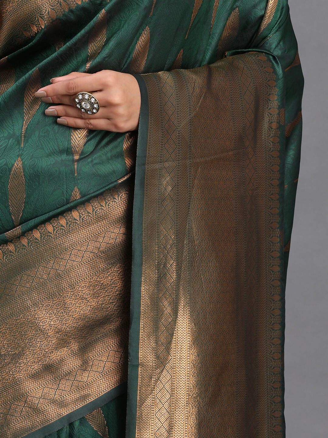 Astita Silk Dark Green Saree