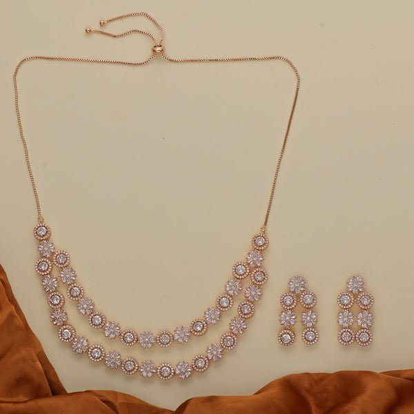 Joban Fashion Women Brass Golden White Ad Necklace Set - Distacart