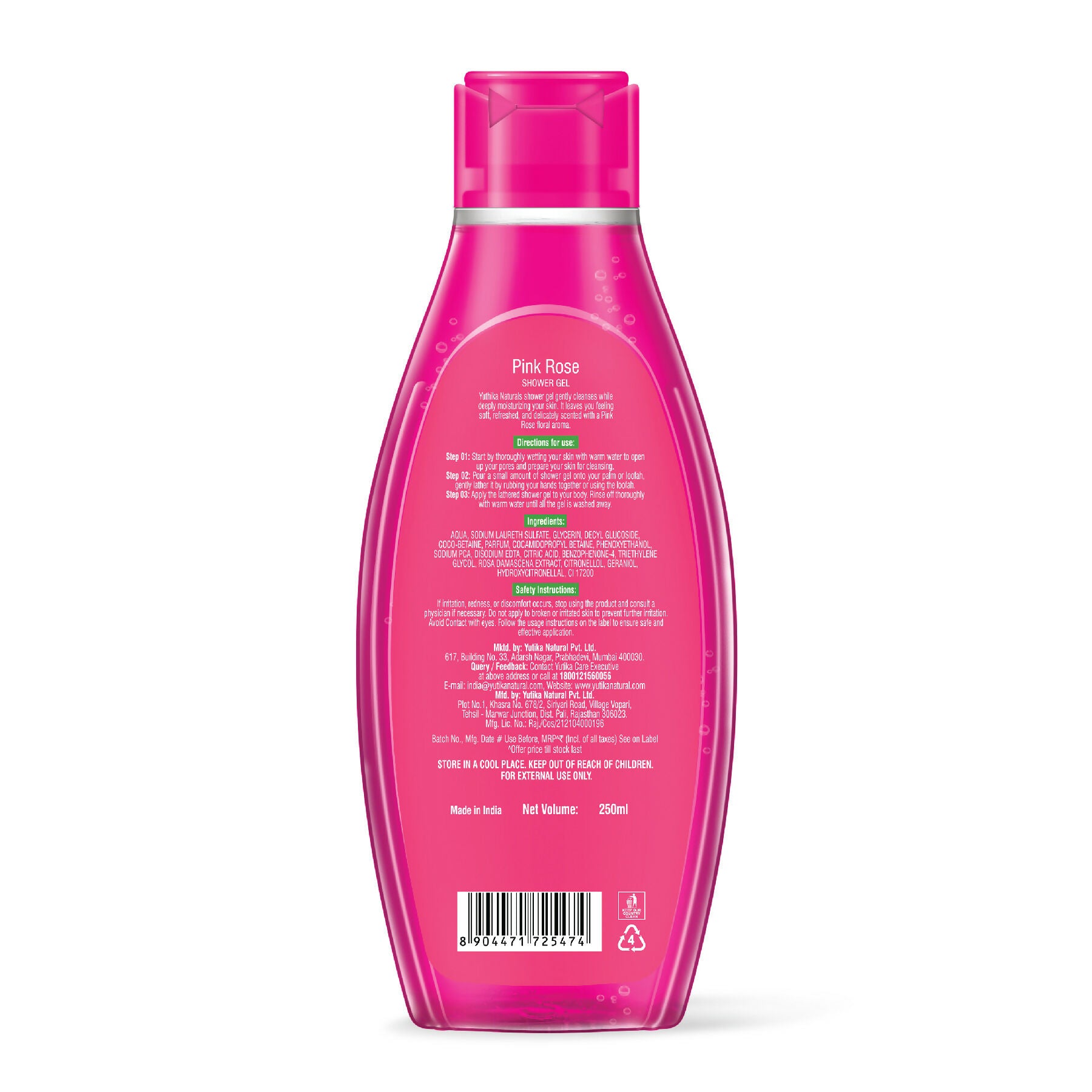 Yuthika Pink Rose Body Wash Shower Gel - Distacart