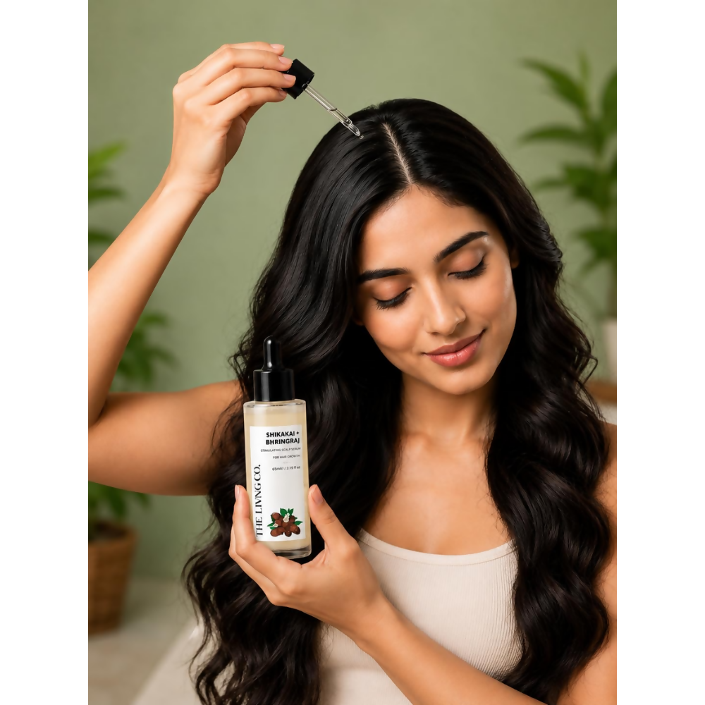 THE LIVING CO. Shikakai + Bhringraj Stimulating Scalp Serum - Dista