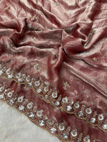 Thumbnail for Joban Fashion Maroon Fandy Satin Silk Party Wear Sarees - Distacart