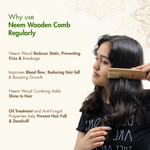 Thumbnail for Pink Woolf Neem Wooden Comb for Men - Dista