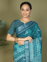 Thumbnail for Astita Cotton Sea Green Saree