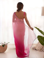 Thumbnail for Mitera Colourblocked Embroidered Pure Georgette Saree - Distacart