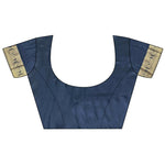 Thumbnail for Joban Fashion Navy Blue Striped With Floral Motifs Soft Silk Leheriya Saree