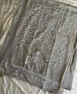 Thumbnail for KC Beautiful Beige Chiffon Silk Hand Embroidery Suit For Women - Dista