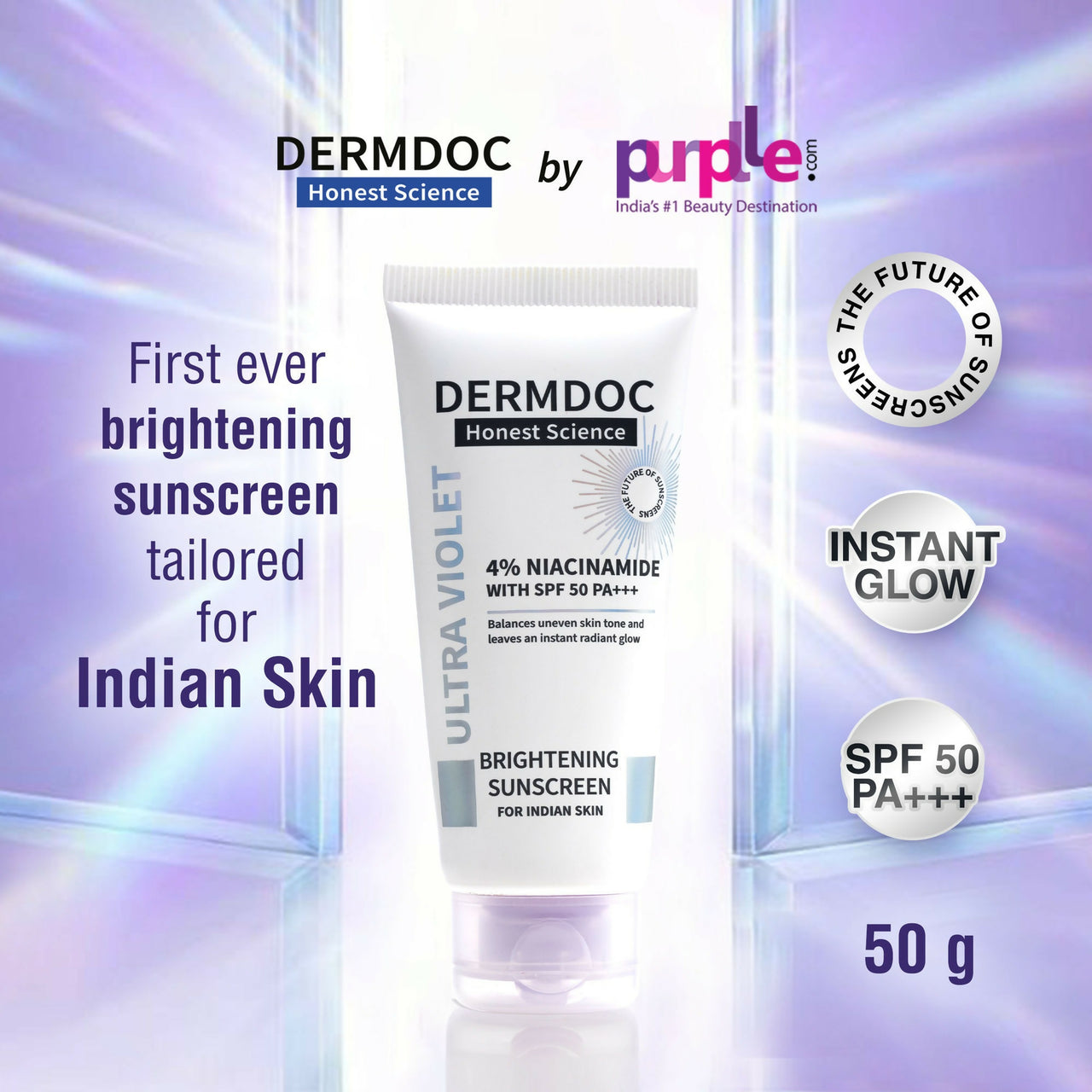 Dermdoc 4% Niacinamide With Spf 50 Pa +++ Brightening Sunscreen - Distacart