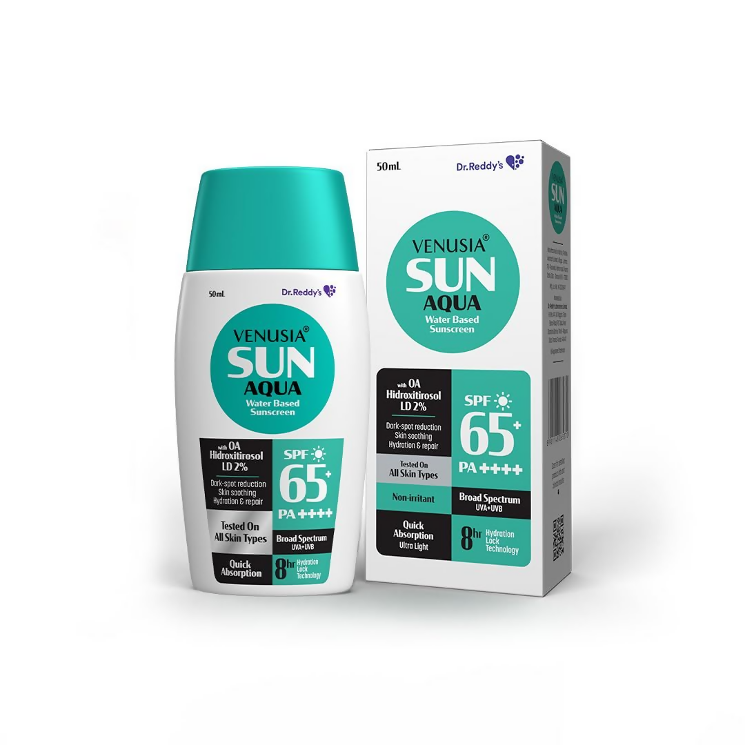 Venusia Sun Aqua Water Based Sunscreen SPF 65 For Oily & Acne Skin - Distacart