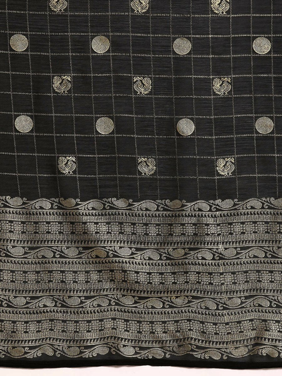 Ahalyaa Women's Traditional Semi Stitch Saree - Black - Distacart