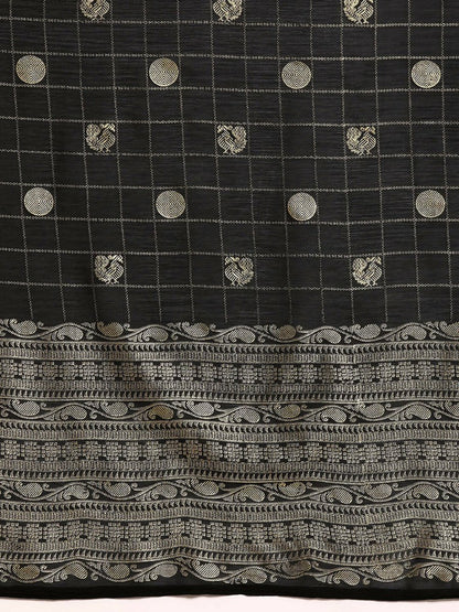 Ahalyaa Women's Traditional Semi Stitch Saree - Black - Distacart