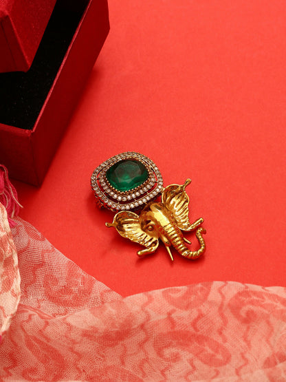 Ruby Raang Ganesha Imprint Brooch - Distacart