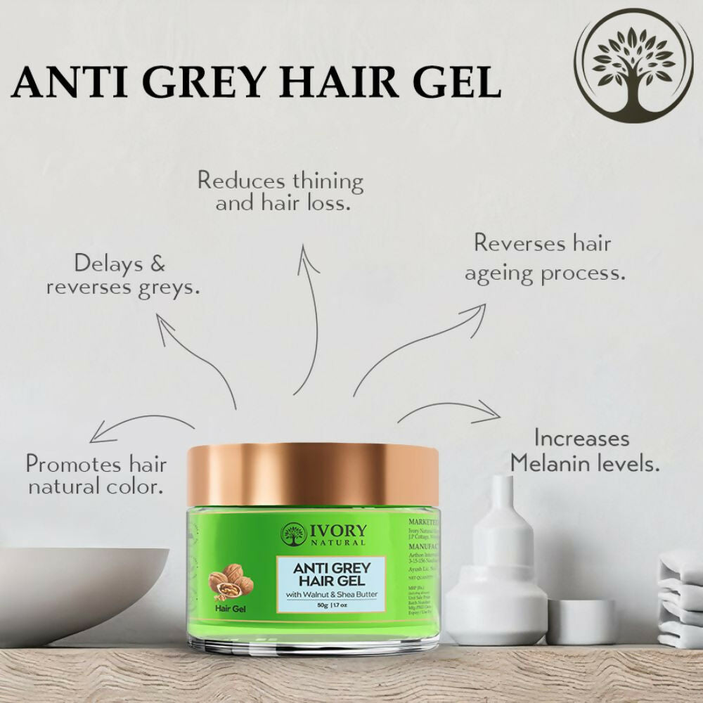 Ivory Natural Grey Gel For Hair Restore Natural Dark Shine And Luster - Distacart