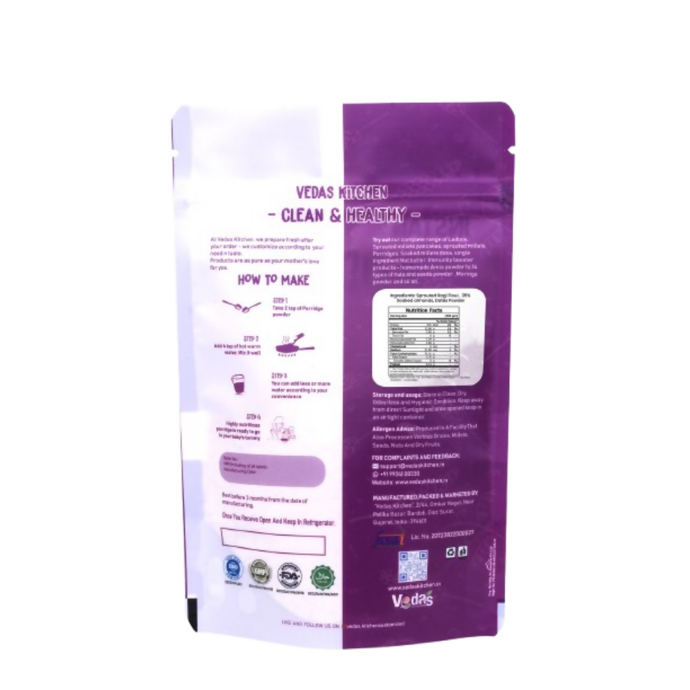 Vedas Kitchen Sprouted Ragi Almond Instant Porridge - Dista