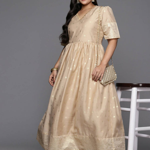Ahalyaa Women's Traditional wear Ethnic Dress - Tan - Distacart
