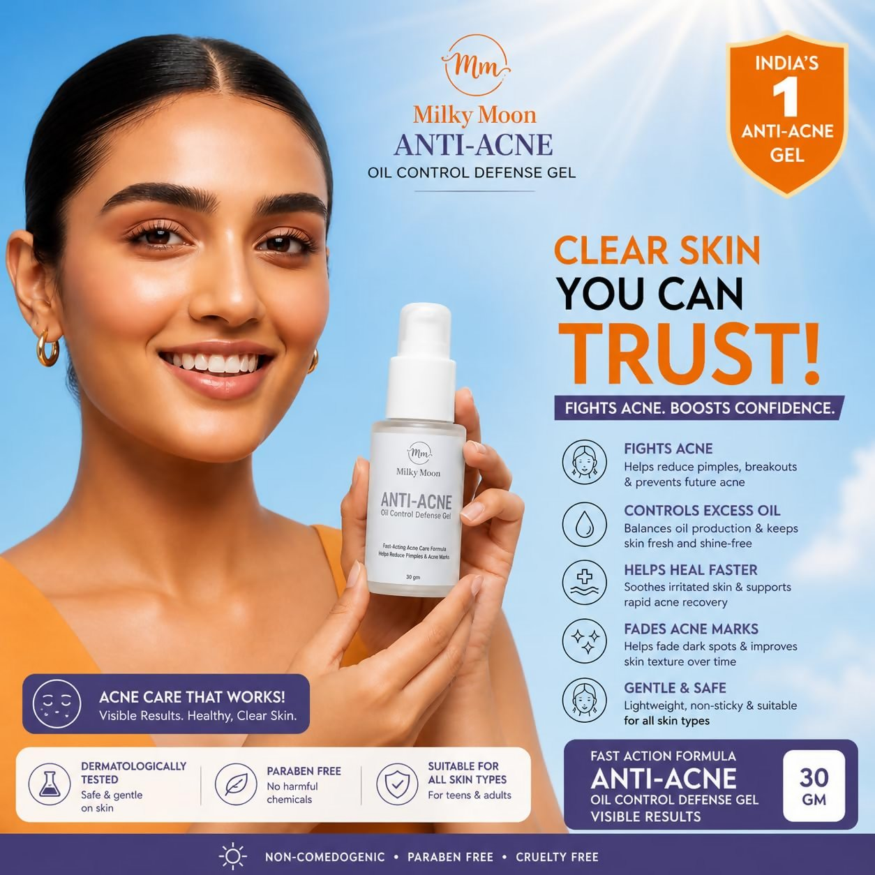 Milky Moon Rapid Relief Anti-Acne Gel - Dista