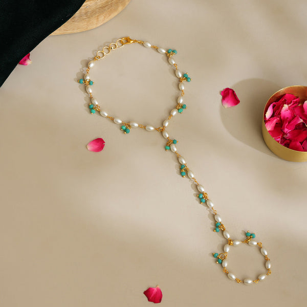 Ruby Raang Multi Pearl & Stone Haath Phool