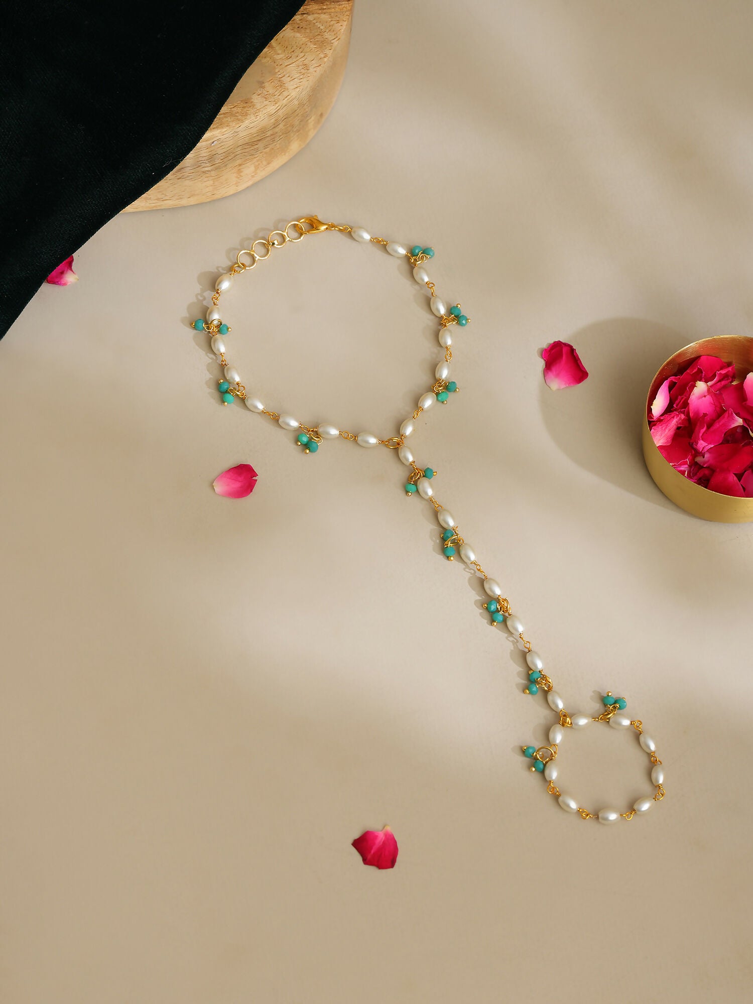 Ruby Raang Multi Pearl & Stone Haath Phool